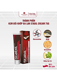 Kem bôi khớp nhập khẩu chính hãng Ba Lan STABIL (75 gam/ tuýp) bổ sung Glucosamine, Gừng, MSM, Boswellia & Bạc hà giúp thẩm thấu chăm sóc các khớp, giảm cứng khớp