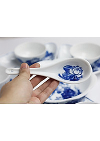 Bộ đồ ăn hoa mặt trời Bát Tràng men khử - Khử chì và kim loại nặng - Hoa sen