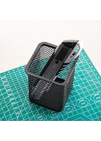 Dao rọc giấy Deli Vỏ Kim Loại cao su mềm chống trượt, loại 8 lưỡi khóa tự động E2057