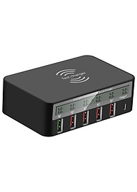 USB-C Qi Wireless 5-Port 5 USB Ports QC 3.0 Charging Station Dock LED Display for  UK