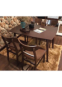 Bộ bàn ghế phòng ăn 4 ghế Mango màu nâu - BA05