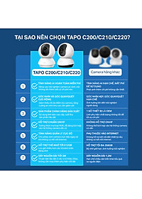 Camera Wifi TP-Link Tapo C220 Độ Phân Giải 2K QHD Quay/Quét 360 Độ Giám Sát An Ninh - Hàng Chính Hãng