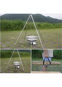 Đồ cắm trại kiềng treo nồi 4 chân campingmoon campoutvn MT-130 du lịch dã ngoại hợp kim tốt sang trọng gấp gọn chịu tải cực tốt dễ dàng mang theo A086