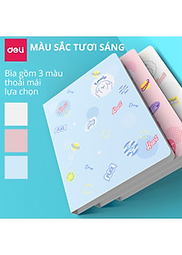 File Lá Học Sinh A4 Deli - 30/40 Lá - Xanh Dương/Hồng/Trắng - 1 Chiếc - 72493 / 72494