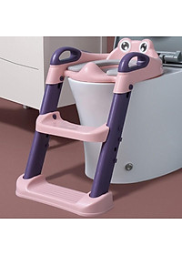 Nắp thu nhỏ bồn cầu cho trẻ, có thang và tay vịn chắc chắn, gấp mở gọn gàng