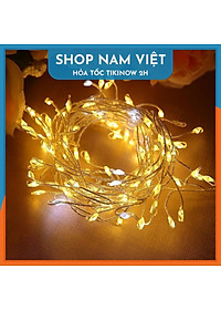 Dây Đèn Led Đom Đóm Nguyệt Quế Quấn Cây, Trang Trí Ngoài Trời, 8 Chế Độ Chớp