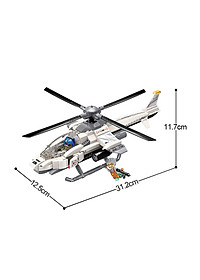 Đồ chơi lắp ráp mô hình máy bay trực thăng công kích QMAN 3211