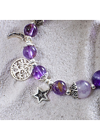 Vòng phong thủy Thạch anh tím mix Thạch anh ưu linh tím VT085