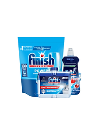 Combo Finish nâng cấp: Túi 100 Viên Rửa Bát Everyday Shine All In 1 Max + Nước Làm Bóng Finish 500ml + Dung Dịch Vệ Sinh Máy 250ml
