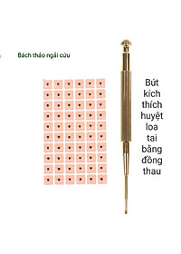 Bút dò kích thích huyệt massage tai bằng đồng tặng 60 miếng dán nhĩ châm