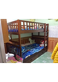 Giường Tầng Amit 1m4 Gỗ Tự Nhiên Nhập Khẩu Phù Hợp Cho Cả Trẻ Em Và Người Lớn