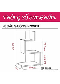 Kệ Đầu Giường Sang Trọng Thiết Kế Tối Giản SMLIFE Nowell