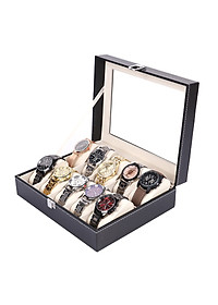 Hộp Đựng Đồng Hồ , Trang Sức 10 ngăn PaKaSa Loại Lớn 20 x 25 x 8 cm - Hàng Chính Hãng