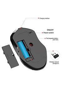 Portable RGB LED 2.4G Wireless Mouse Ergonomic Silence Rechargeable Mice for Desktop Laptop