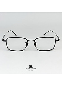 Gọng Kính Cận Giả Cận Nam Nữ Cao Cấp Titanium BLUE LIGHT, Mắt Chữ Nhật Nhỏ Dày Dặn, Nhẹ Dẻo Bạc, Đen