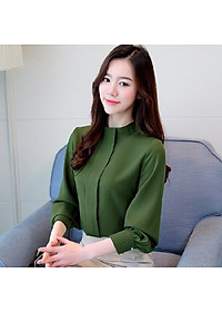 Áo kiểu nữ xếp ly giữa sang trọng, thích hợp mặc công sở, dự tiệc