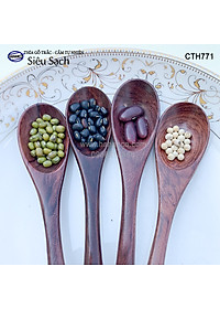 Muỗng Thìa cho bé gỗ Trắc/Cẩm (15cm) decor, xúc gia vị, ăn uống siêu sạch - CTH771 - HAHANCO