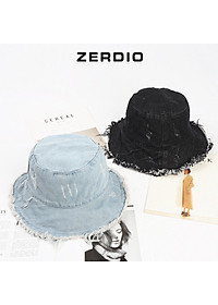 Nón vành tròn, Mũ bucket jean rách nam nữ phong cách cá tính