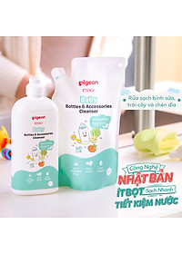 Nước Rửa Bình Sữa Và Phụ Kiện Pigeon Gốc Thực Vật 500ml/450ml