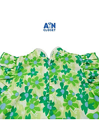 Đầm sườn xám bé gái họa tiết Hoa Xanh cotton - AICDBGLGVR21 - AIN Closet