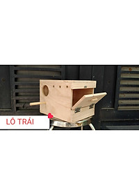 1 TỔ ĐẺ DÀNH CHO COCKATEIL, NGỰC HỒNG, GREENCHECK (GỖ THÔNG NGUYÊN KHỐI CAO CẤP)