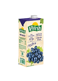 COMBO 4 HỘP NƯỚC VFRESH NHO ÉP 100% - HỘP GIẤY 1L