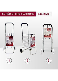 Xe đẩy hàng đi chợ  siêu thị gấp gọn đa năng có giỏ FUJIHOME SC-250