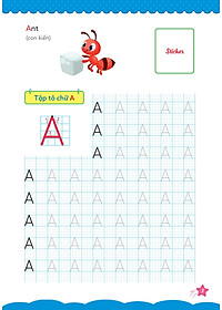 Sách Cùng Khủng Long Tập Viết Chữ Cơ Bản - Chữ Cái Tiếng Anh Viết Hoa - Quyển 4 - Sticker Bé Gái