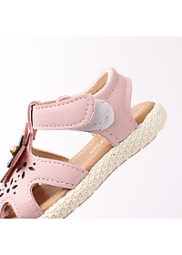 Dép - Sandal tập đi cho bé gái 6 - 18 tháng gắn hoa xinh xắn SG17