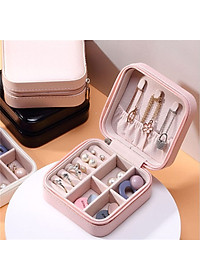 Hộp Đựng Trang Sức Mini Cho Nữ, Đựng Vòng Cổ Nhẫn Bông Tai Hộp Đựng Đồ Trang Sức Có Khóa Kéo