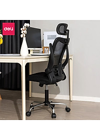 Ghế Xoay Văn Phòng Lưới Làm Việc Công Thái Học Deli - Tay Gập Thông Minh, Có Chỉnh Lưng, Lưới Thoáng Khí, Chân Xoay Tiện Ích, Đệm Ghế Êm Aí, Nhiều Màu - Phù Hợp Học Sinh, Văn Phòng, Game Thủ, Gaming - Hàng chính hãng