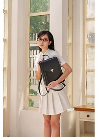 Balo Yuumy ( Thời trang nữ nắp gập dáng hộp cỡ lớn - Balo da Smooth YBA98 )