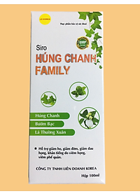 Siro ho Húng Chanh Family 100ml - cho bé, cho người lớn (hỗ trợ giảm ho, giảm đờm, giảm đau họng, khản tiếng; giúp tăng sức đề kháng)