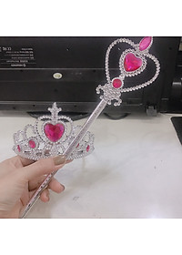 Set Phụ Kiện Vương Miện + Gậy Phép (Đũa Thần) Elsa Cho Bé Gái - HM0285