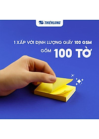 Giấy ghi chú - Giấy notes Neon Thiên Long - Nhiều kích thước