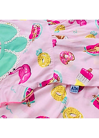 Bộ quần áo ngắn bé gái Họa tiết Hồng hạc cotton boi - AICDBGZUYXAR - AIN Closet