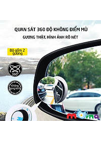 Bộ 2 gương cầu lồi 3 cm chiếu hậu xóa điểm mù xe hơi, ô tô, xe tải tăng độ an toàn, xoay 360 độ cố định( GCH01)