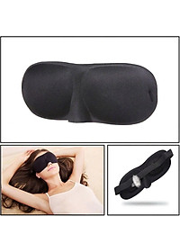 Bịt Che Mắt Ngủ 3D Kèm Bịt Tai Văn Phòng, Trên Xe Ô tô, Máy Bay, Thoáng Khí, Mềm Mại Cho Giấc Ngủ Ngon, Mặt Nạ Ngủ. Du Lịch Dã Ngoại Phượt Thiền MÀU ĐEN