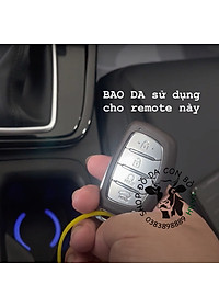 bao da chìa khoá Hyundai Creta 2022, Hyundai Stargazer 2022 2023 4 nút handmade da thật 008b