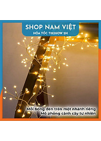 Dây Đèn Led Đom Đóm Nguyệt Quế Quấn Cây, Trang Trí Ngoài Trời, 8 Chế Độ Chớp