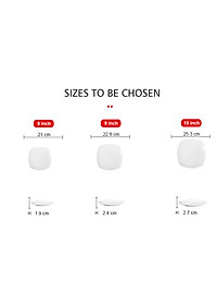 Đĩa vuông bầu Long Phương bằng sứ trắng cao cấp