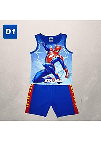 Bộ đồ bé trai hình siêu nhân nhện sát nách từ 10-42kg - thun cotton -HN.Store115