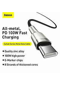 Cáp sạc siêu nhanh 100W Baseus Cafule Series Metal Data Cable Type-C to Type-C (100W) - Hàng chính hãng