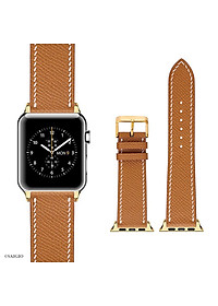 Dây Đồng Hồ Apple Watch 49mm 46mm 45mm 44mm 42mm, Chất Liệu Da Bê EPSOM Thảo Mộc Cao Cấp, Nhập Khẩu Từ Châu Âu, Dây Đeo Phong Cách Hiện Đại và Sang Trọng, Tương Thích Các Phiên Bản Series Ultra2/Ultra/SE2/SE/10/9/8/7/6/5/4/3/2/1