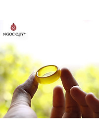 Nhẫn mã não vàng cam ni20 mệnh hỏa, thổ - Ngọc Qúy Gemstones
