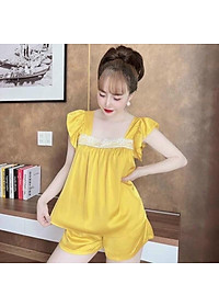 Bộ ngủ cánh tiên chất satin mềm mịn mát
