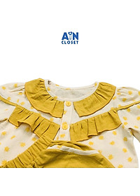 Bộ quần áo lửng bé gái họa tiết Hoa điệp vàng cara - AICDBGZPGT8L - AIN Closet