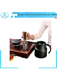 Ấm Pha Trà Giữ Nhiệt Inox 316 Dung Tích 800ml - 1000ml Hàng Cao Cấp, Phích Giữ Nhiệt Nước Nóng, Lạnh Có Lọc Tiện Dụng - HÀNG CHÍNH HÃNG MINIIN