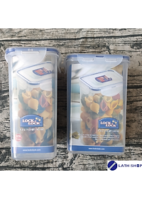 Bộ 2 Hộp Bảo Quản Thực Phẩm Lock&Lock Cao- HPL809  Chất Liệu Nhựa PP, Nắp Có Ron Silicone 1.3L/1 Hộp - Hàng Chính Hãng