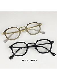 Gọng Kính Cận, Kính Giả Cận Nam Nữ Mắt Vuông Nhỏ Xíu, Độc Lạ, Full Đen, Trong Suốt - BLUE LIGHT